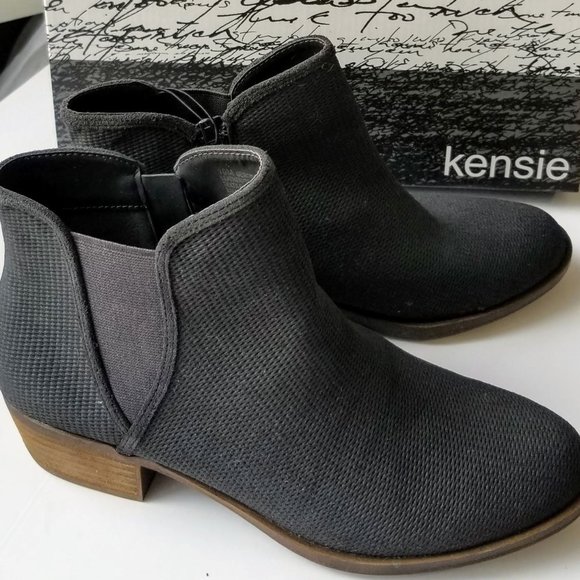 KENSIE | Gerona dark grey suede perforated bootie - Picture 2 of 7